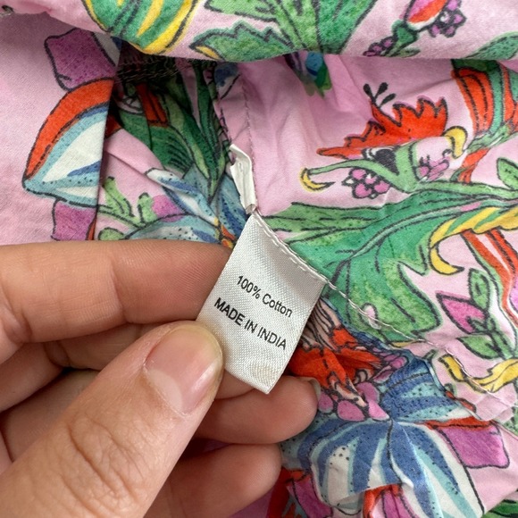 Banjanan Dress Women Large Pink Floral Scorpio Ruffle Puff Sleeve Cottagecore - Picture 8 of 12